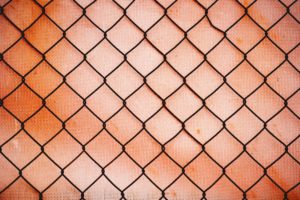 Rusty chain link fence